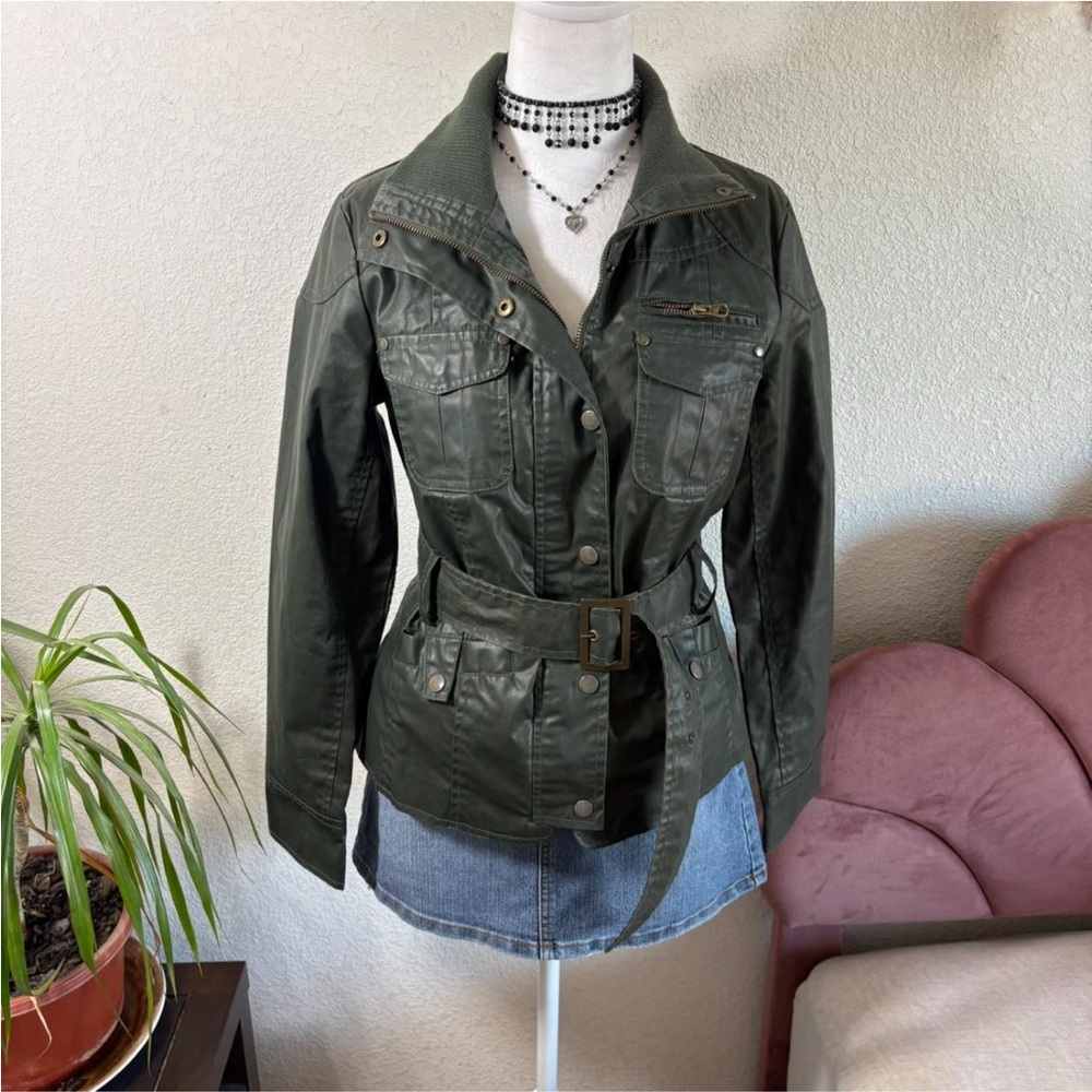 Y2K Miss London Dark Green Utility Jacket